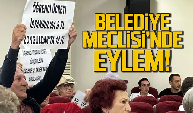 Belediye Meclisinde eylem! Pankart kaldırdılar!