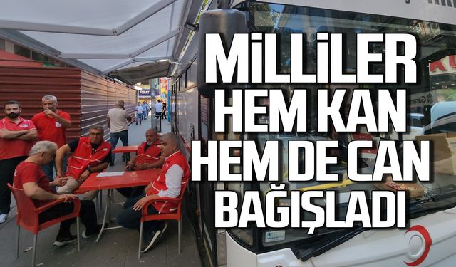 Milli güreşçiler kan bağışladı