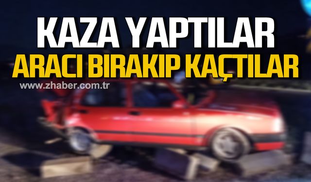 Çaycuma'da kaza yaptılar! Aracı bırakıp kaçtılar!