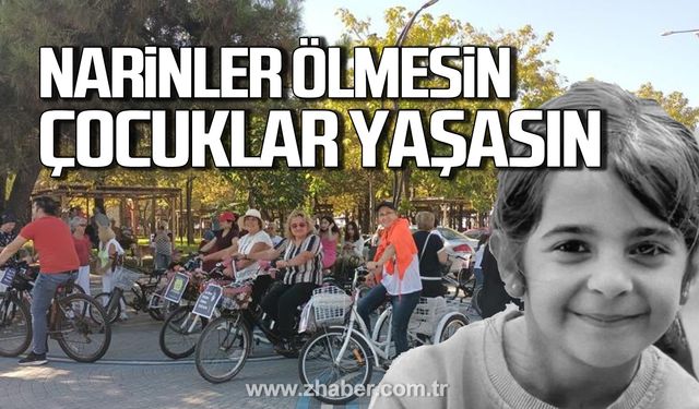 Filyos'ta "Narin'ler Ölmesin Çocuklar Yaşasın" temalı bisiklet turunda pedal çevirdiler!