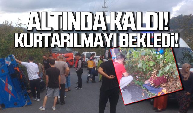 Patpat devrildi, altında kaldı! Kurtarılmayı bekledi