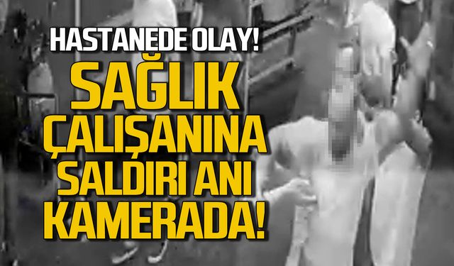 Hastanede olay! Sağlık çalışanına saldırı anı kamerada!