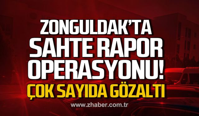 Zonguldak'ta sahte rapor operasyonu! Çok sayıda gözaltı!