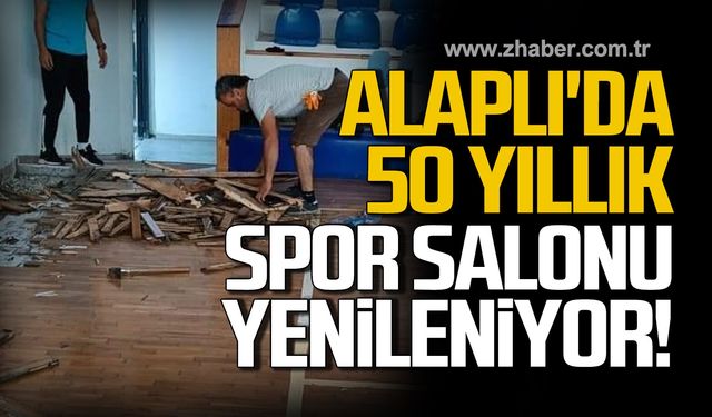 Alaplı kapalı Spor Salonu'nun zemini yenileniyor!