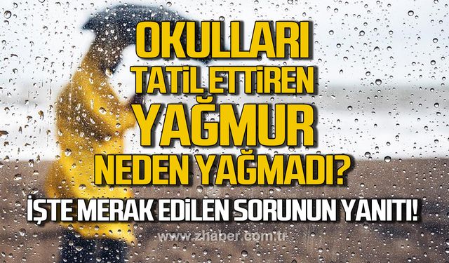 Okulları tatil ettiren yağmur neden yağmadı? İşte merak edilen sorunun yanıtı!