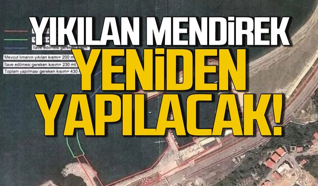 Kozlu'da yıkılan mendirek yeniden yapılacak!