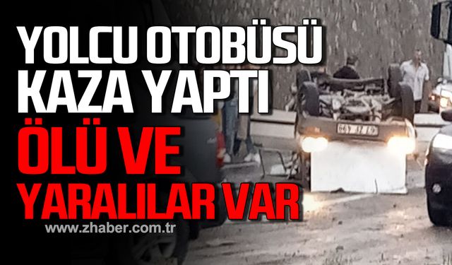 Yolcu otobüsü otomobile çarptı! Ölü ve yaralılar var!