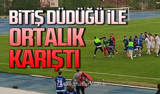 Karabük Amatör lig maçında bitiş düdüğüyle saha karıştı…