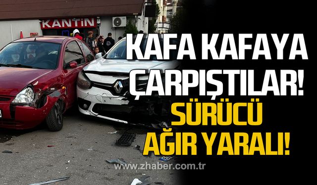 Ereğli'de iki araç kafa kafaya çarpıştı. 1 kişi ağır yaralı!