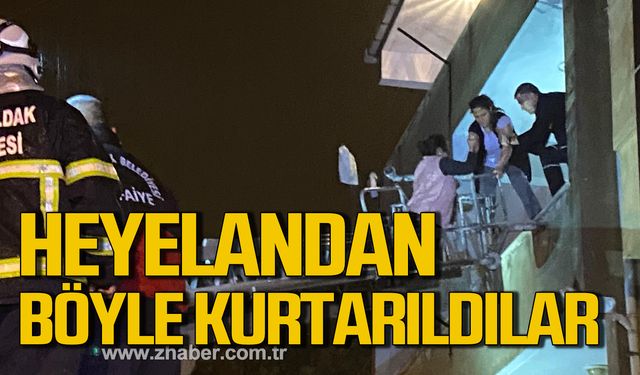 Zonguldak'ta heyelandan böyle kurtarıldılar!