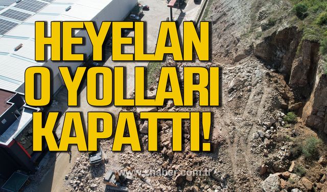 Heyelan fabrikaların yolunu kapattı