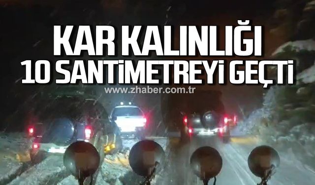 Karabük'te kar kalınlığı 10 santimetreyi geçti!