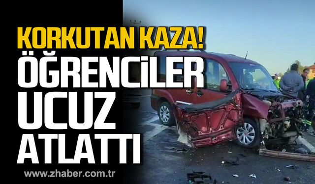 Çaycuma'da öğrenci servisi ticari araca çarptı!