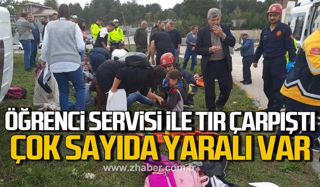 Kastamonu'da öğrenci servisi ile tır çarpıştı! Çok sayıda yaralı var!