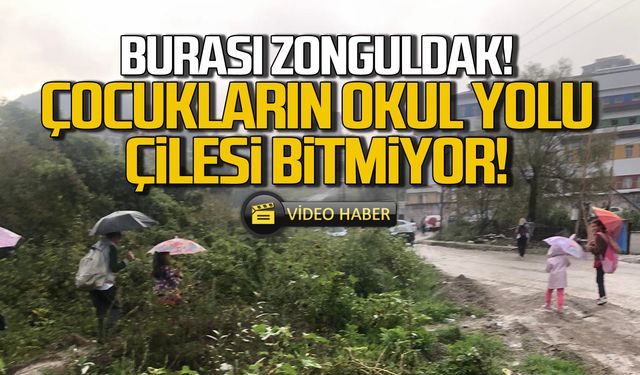 Zonguldak'ta okul yolu çilesi! Yetkililer burayı görmüyor mu?