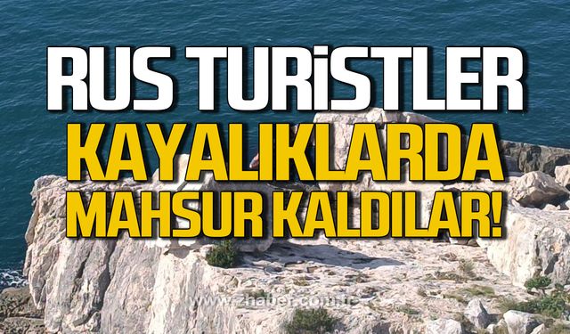 Amasra'da Rus turistler kayalıklarda mahsur kaldılar