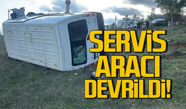 Servis aracı yoldan çıktı! Yaralı var!