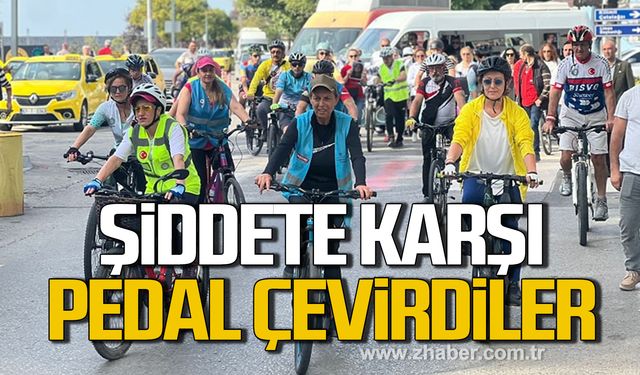 Zonguldak "Kadına şiddete karşı" pedal çevirdi!