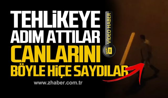 Kozlu'da tehlikeye adım attılar! Canlarını böyle hiçe saydılar!