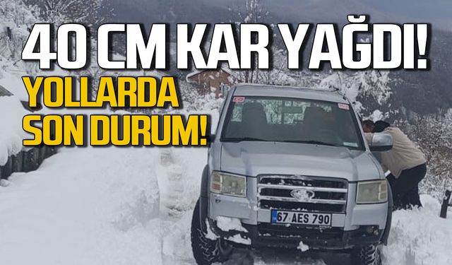 Alaplı'da kar kalınlığı 40 cm oldu!