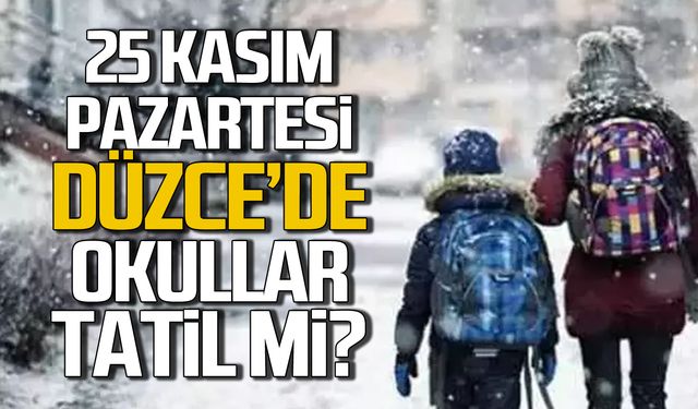 Düzce'de Kar Yağışı Nedeniyle 25 Kasım Pazartesi Günü Okullar Tatil Olacak Mı?