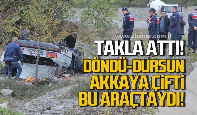 Zonguldak'ta otomobil takla attı! Döndü- Dursun Akkaya çifti yaralandı!