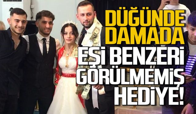 Düğünde damada ilginç hediye! Gören bir daha baktı