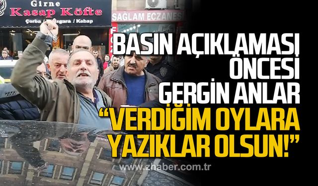 Belediye önünde basın açıklaması öncesi gerginlik yaşandı!