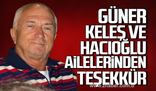 Tahsin Güner'in ailesinden teşekkür!