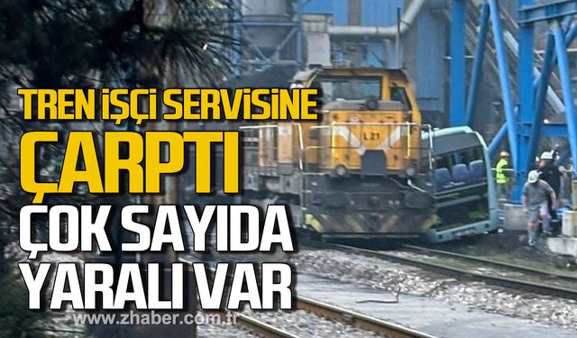 Ereğli'de tren işçi servisine çarptı! Çok sayıda yaralı var!