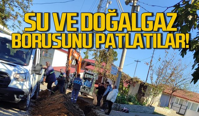 Belediye ekipleri doğalgaz ve su borularını patlattı!