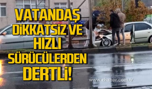 Zonguldak Ereğli’de kaza. Trafik kilitlendi