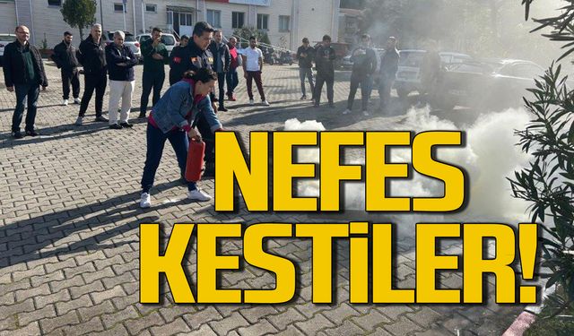 Ereğli'de itfaiye, yangın eğitimi ve tatbikatları sürdürüyor