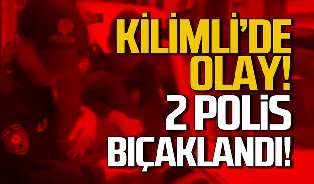 Kilimli'de olay! 2 polis memuru bıçaklandı!