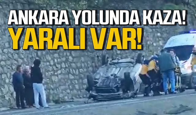 Zonguldak Ankara yolunda kaza! Takla attı sürücüsü yaralandı!