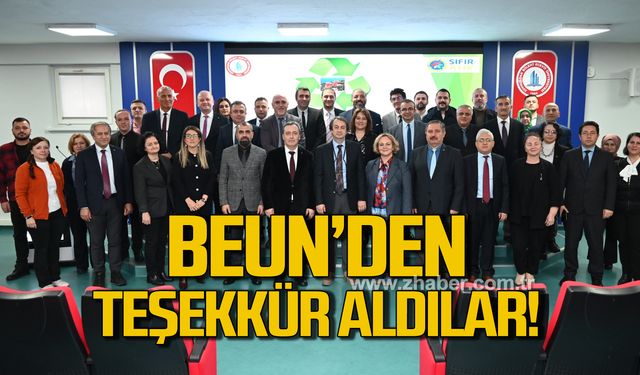 BEUN'de dereceye giren akademik ve idari birimlere teşekkür belgesi!