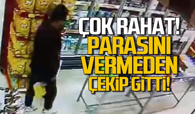 Alkollü ürünleri böyle aldı! Parasını vermeden çekip gitti!