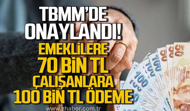 Meclisten geçti ve onaylandı! Emeklilere ve çalışanlara 100 bin liraya kadar ödeme