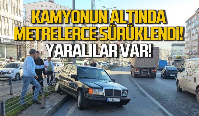 Kamyonun altında metrelerce sürüklendi! 4 yaralı!