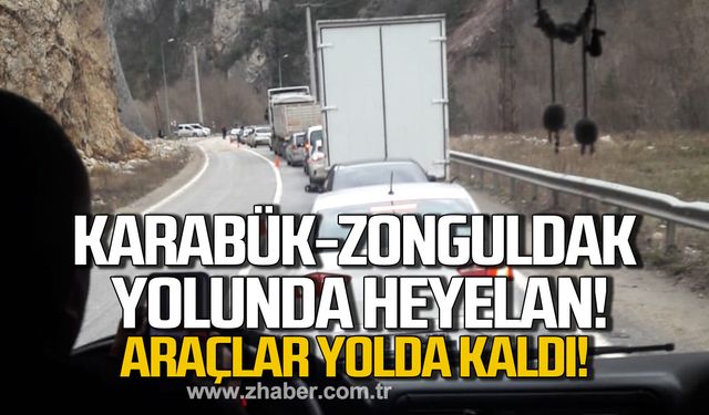 Zonguldak-Karabük yolunda heyelan! Araçlar yolda kaldı!