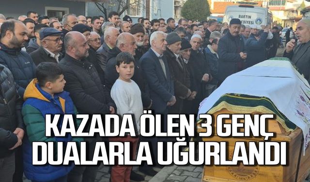 Kazada ölen 3 genç dualarla uğurlandı