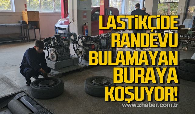 Zonguldak'ta lastikçide randevu bulamayan buraya koşuyor!