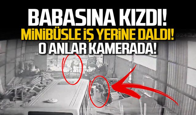 Canlarını zor kurtardılar! Minibüsle atölyeye daldı!