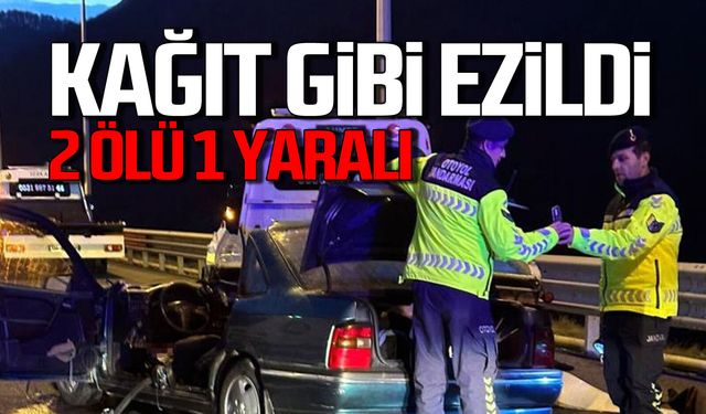 Kağıt gibi ezildi! 2 ölü 1 yaralı!