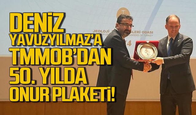 Yavuzyılmaz'a 50. yılda TMMOB'dan onur plaketi