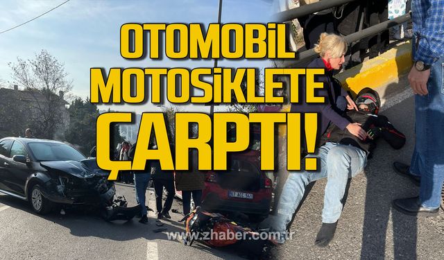 Otomobil motosikletle çarpıştı! Sürücü yaralı!