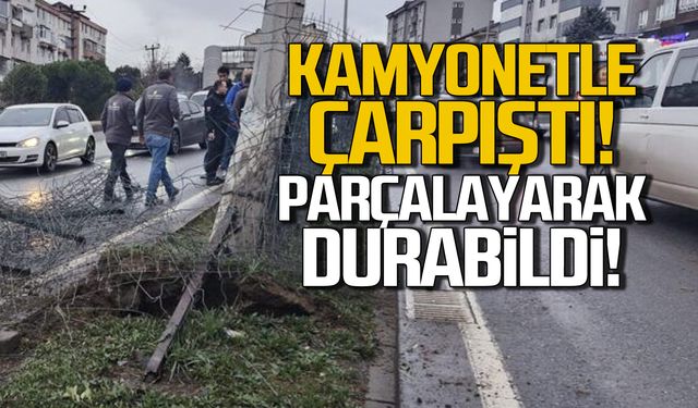 Kamyonetle çarpıştı! Parçalayarak durabildi!