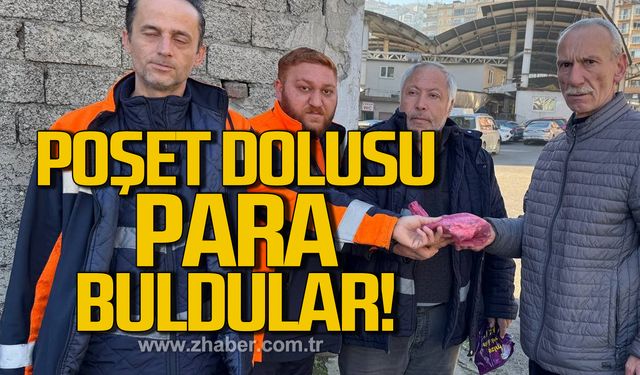 Temizlik işçileri poşet dolusu para buldular!