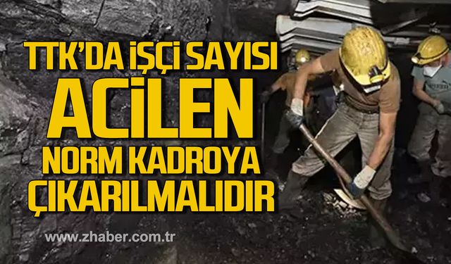 TTK'da işçi sayısı acilen norm kadroya çıkarılmalıdır!