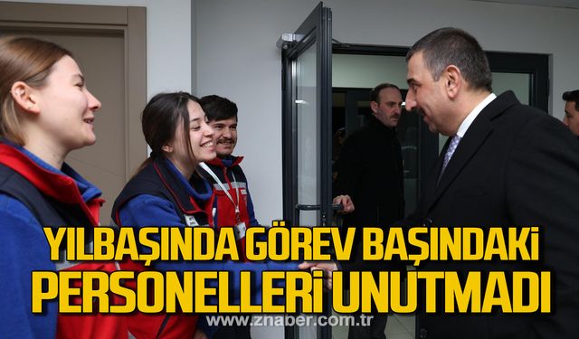 Vali Hacıbektaşoğlu yılbaşında görev başındaki personelleri unutmadı!